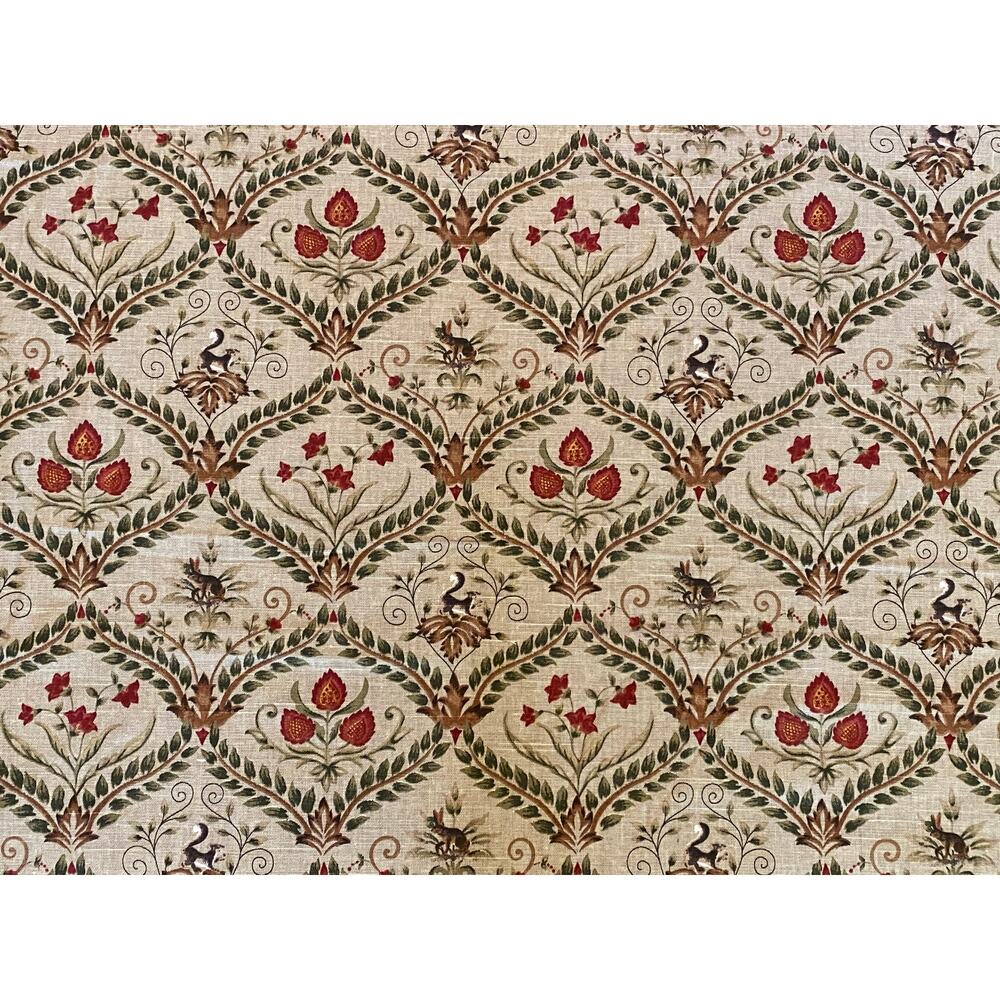 Spectrum Fabric floral wild squirrel rabbit screenprint medium weight 2 yards 8"